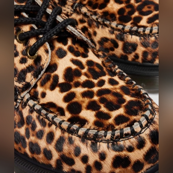 Dr. Martens Lowell Leopard Print Moc Toe Shoes/ Size US 6M-7W/ NWB/ MSRP 130 - Picture 3 of 9